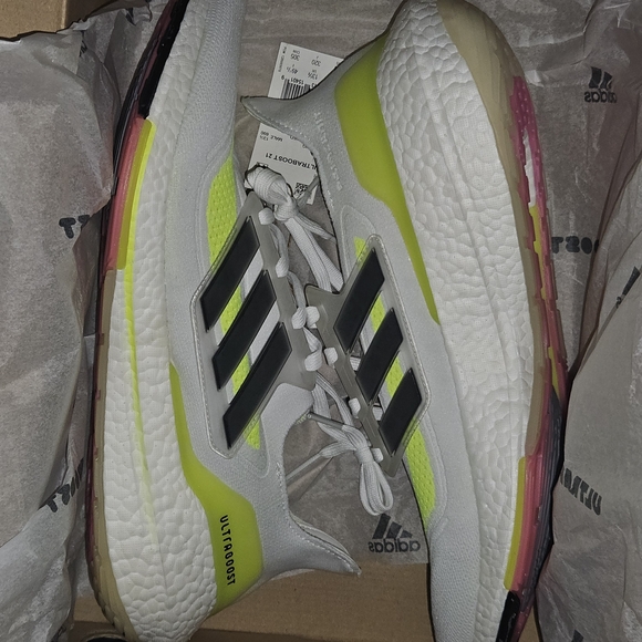 adidas Other - Adidas Ultraboost White and Neon Yellow Sneakers